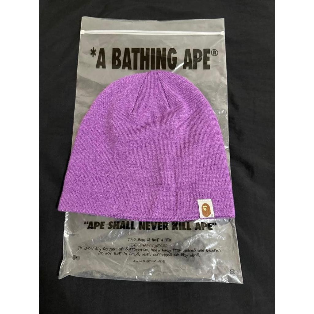 Б/у BAPE Шапка с кристаллами APE Вязаная Фиолетовая Новая Неиспользованная