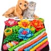 Нюхательный коврик для питомцев, собака, кошка, игрушка-головоломка для медленного кормления, разноцветный цветок, поисковое одеяло, снятие стресса, работа носом, тренировка обоняния, игровой коврик для собак, кошек