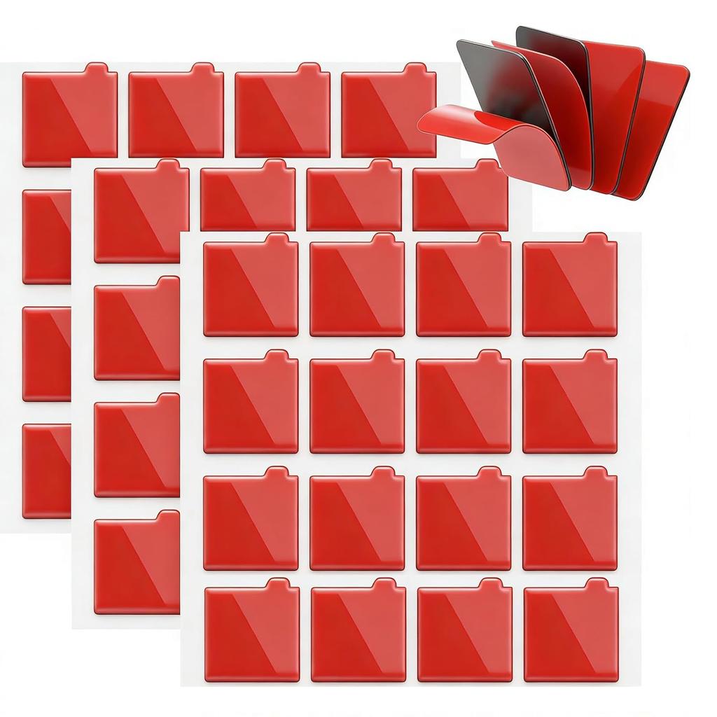 40 шт. Универсальные клейкие adhesive pads VHB, Запасная монтажная лента, Двусторонняя лента повышенной прочности, Идеально подходит для домашнего декора и автомобилей, В комплекте 4