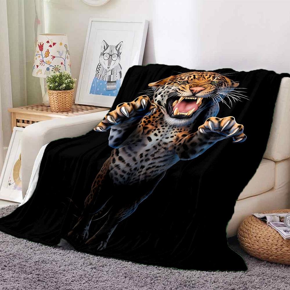 1PC Leopard Print Blanket, Throw For Sofa, Bed, Travel, Camping, Livingroom, And Bed, Printing Blanket With Soft And Warm Fabric yy250918147