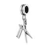Fashion Modeling Sterling Silver 925 Scissors And Comb Charms Pendants Fit Designer Original Necklace Bracelet Beads Jewelry