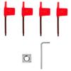 Wood Turning Tools for Lathe 4 PCS Set, Carbide Lathe Tools with Diamond Shape, Round, Square Cutters Replaceable Turning Lathe Chisels with a Grip