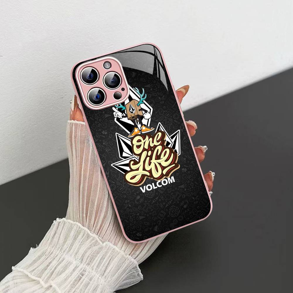 Известный Бренд Скейтборда V-VOLCOMs Для IPhone 14 13 12 Mini 11 Pro XS Max X XR 14 Plus Защитное Стекло