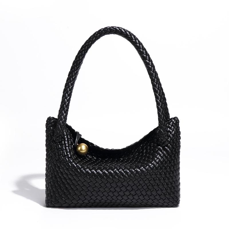 Плетеная сумка, модная женская сумка для переноски вручную, нишевый дизайн, сумка на одно плечо под мышкой, высококачественная и ретро-сумка для ланч-бокса