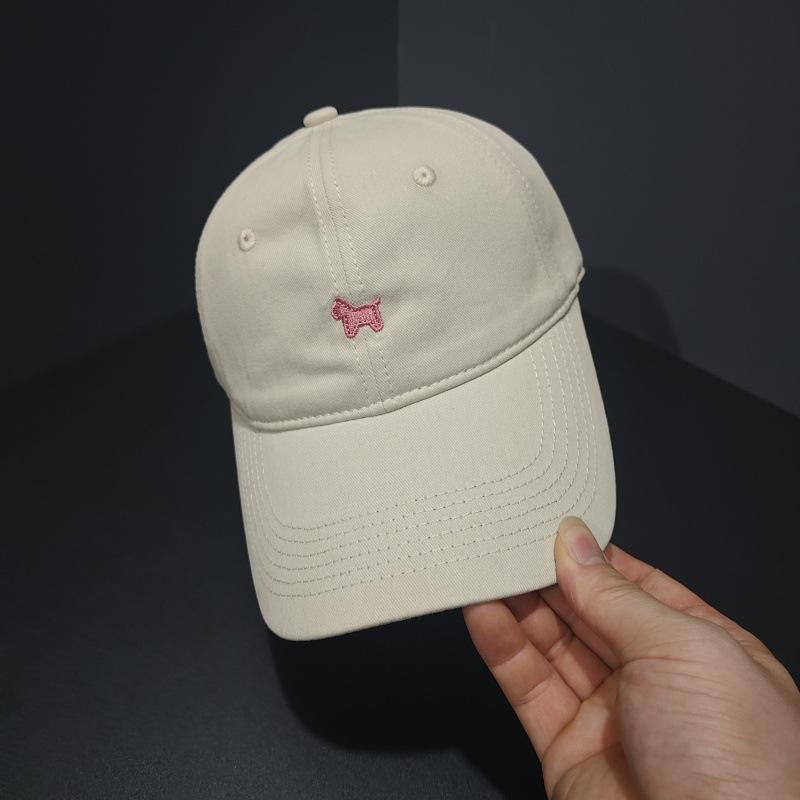 Simple puppy embroidery young couple versatile old baseball cap street male and female students curved brim cap