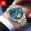 New Top Men's Watches Multifunctional Drilling Ring Steel Belt Mechanical Watch Men's Watch
