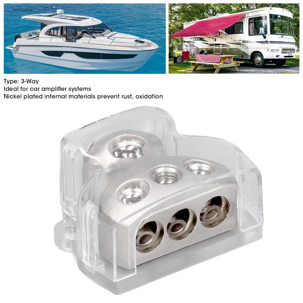 3‑Way Power Distribution Block Holder Distributor Connecting Block for Cars