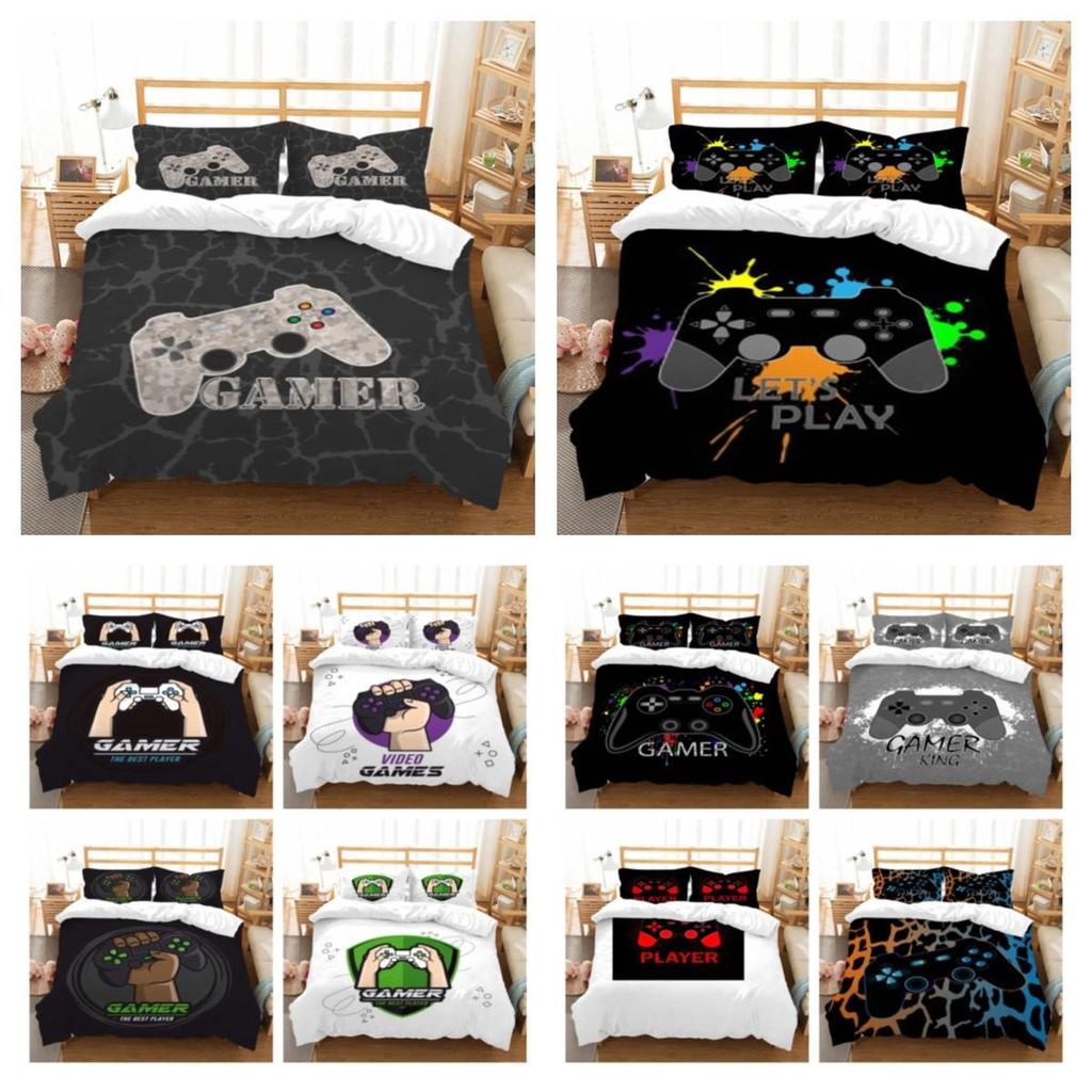 Duvet Cover Set Gamepad Printing Bedding Set Cartoon Pattern Home Setting Set Children Adult Single Twin Bedding Set