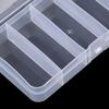 5 Compartment Clear Plastic Lure Storage Case for Fly Fishing Spoons Hooks Baits Tackle Box