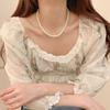 French Luxury Clavicle Chain Women Choker Korean Style Long Necklace Imitation Pearl Sweater Chain