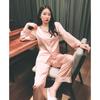 Women's Pajamas Spring and Autumn V-neck Long-sleeved Home Two-piece Set Satin Chiffon Thin Home Set Pajamas