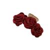 Stunning Camellia Red Hairpin: Plush High-End Autumn/Winter Headdress