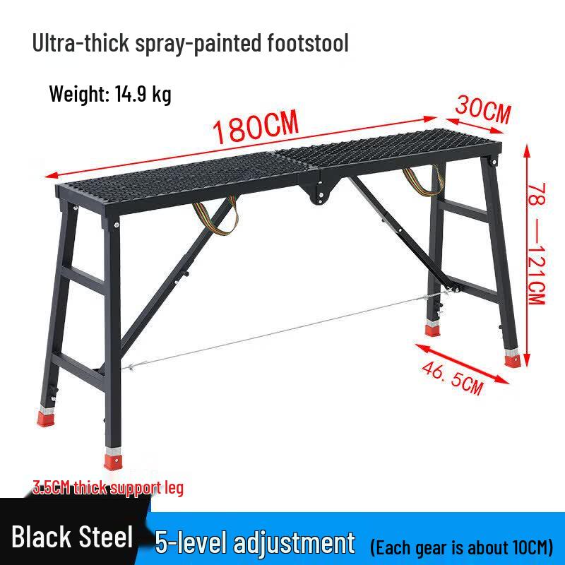 JINGGENG Upgraded Folding Adjustable Scaffold Stool