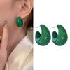 Акриловые зеленые серьги-кольца в форме буквы C, минимализм, геометрические серьги-кольца, модные корейские модные женские вечерние украшения