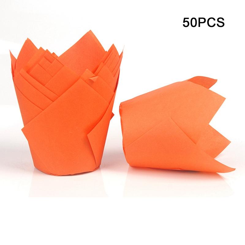 50 шт., вкладыши для обертки для кексов, чехол для маффинов, тюльпанов, бумажный декор для торта, чашки для выпечки
