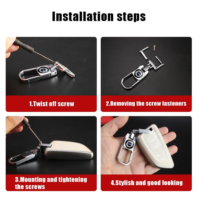 AAKB1 Luxury Metal Car Logo Keychain Key Rings Auto Accessories For Volvo V60 V40 XC90 S60 C30 XC60 V50 V70 S90 Olestar AWD XC40 EX90