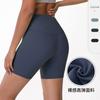 New Women'S Printed Nude Yoga Shorts With Pockets Skin Friendly Tight Fitting Elastic Quick Drying Sports And Fitness Shorts