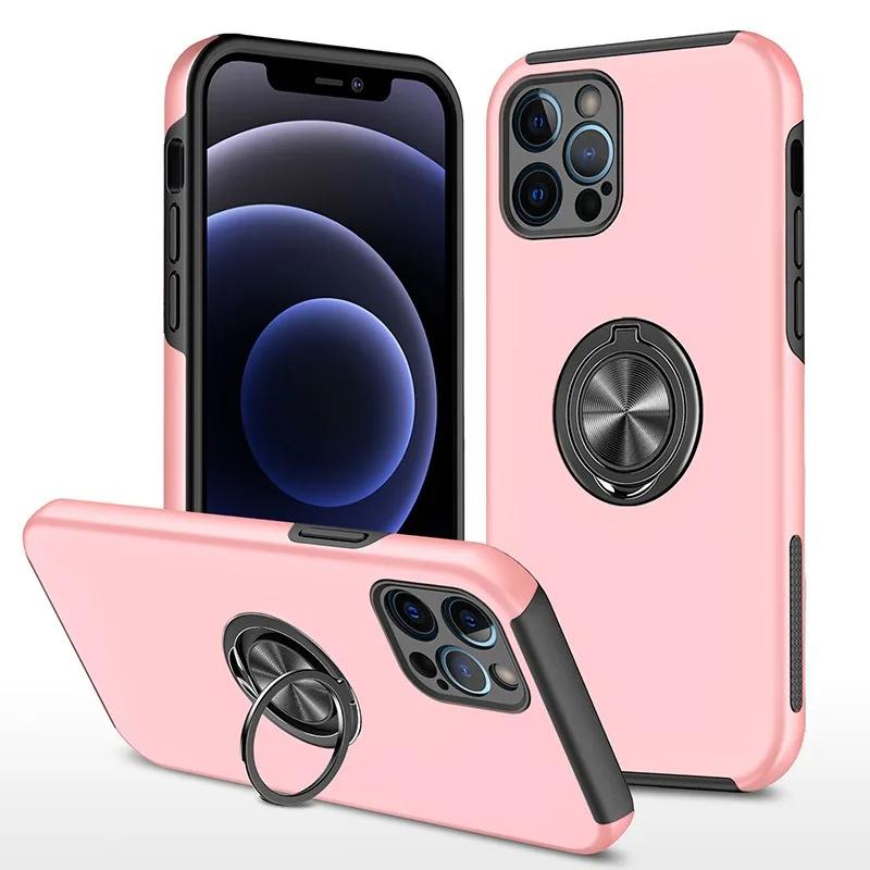 Magnetic Ring Holder Phone Case for IPhone 13 12 Mini 16E 17 Air 16 15 14 11 Pro Max Plus Plastic Hard Shell Shockproof Cover