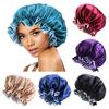 Elastic Band Double-layered Night Sleep Cap Satin Bonnet Hair Loss Beanies Hair Care Head Cover