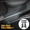 For Tesla Model Y Car Protection Cover Rear Door Sill Anti Kick Plate Interior Decoration Tuning