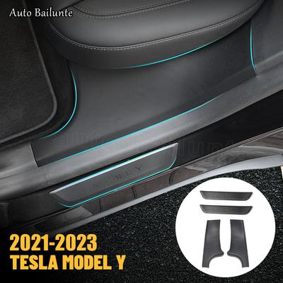 Защитный чехол для автомобиля Tesla Model Y, противоударная пластина для задней двери, украшение интерьера, тюнинг