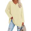 Multi Color Oversized Loose V-neck Solid Color Women's T-Shirts