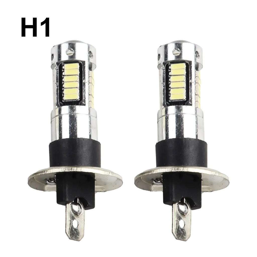 2pcs H1 12V-24V White LED Fog Driving Bulb Conversion Kit Ultra-Bright 6000k Day Running Light DRL Long Service Life