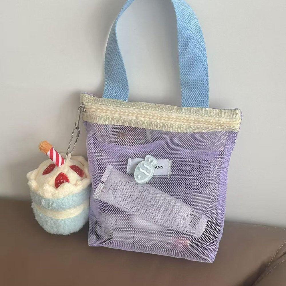 Portable Handbags Transparent Storage Bags Gifts Mesh Toiletry Bag