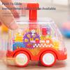 Children's Cartoon Press Gear Car Toy Lnertia Pull-back Transparent Car Baby Puzzle Sliding Toy Child Boy Girl 1-3 Year Old Gift