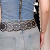 Y2k Disc PU Hollow Belt Zinc Zinc Alloy Concho Waistband Vintage Rivet Wide Belt  Women