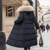 Теплый и Пушистый Парка Пальто с Капюшоном из Овечьей Шерсти и Хлопка Средней Длины Зимняя Куртка на Молнии
