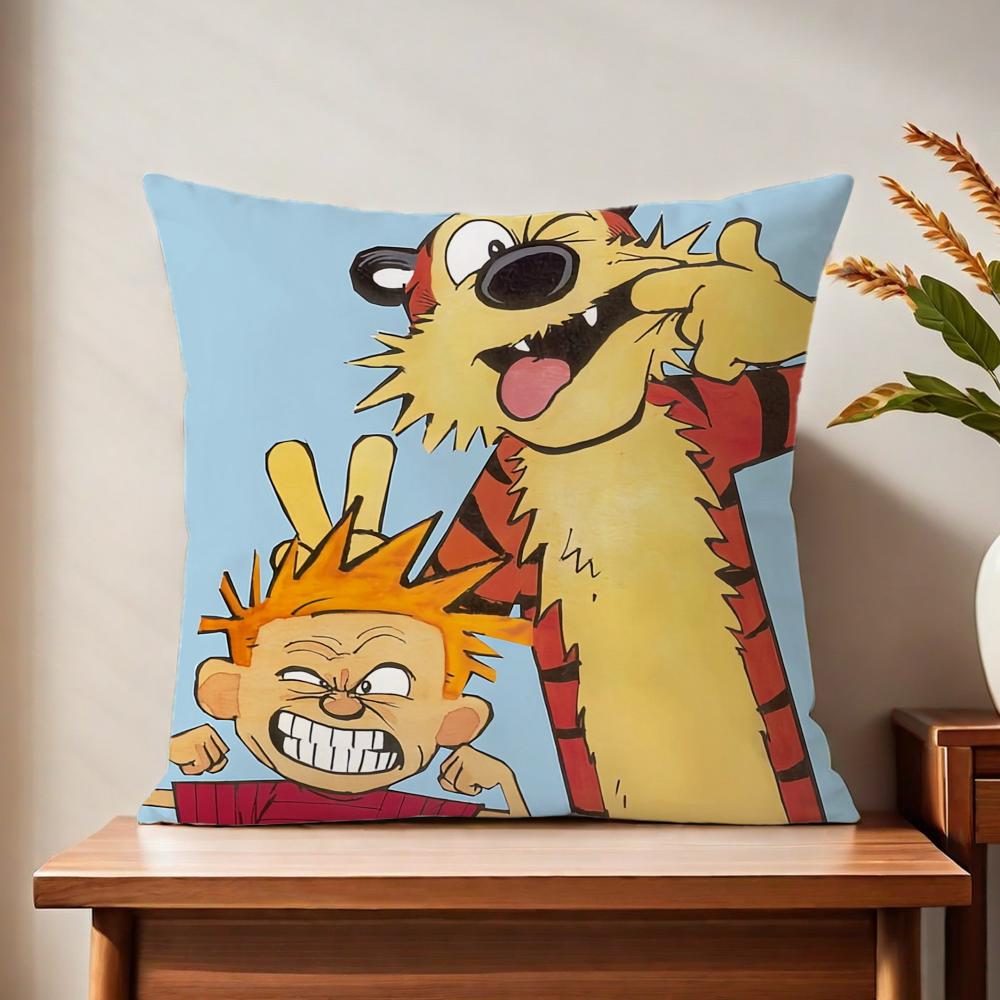 Ccalvinn logo anime cute cushion cover For Pillow Printing Sofa Decoration Home Car Room Coffee Shop Office Nordic Simplicity