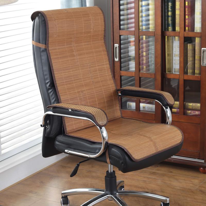 Летняя Матрас-Подушка на Сиденье и Спинку Интегрированная, Офисное Компьютерное Кресло Дышащая Бамбуковая Подушка на Сиденье Босс Спинка Прохладная Подушка