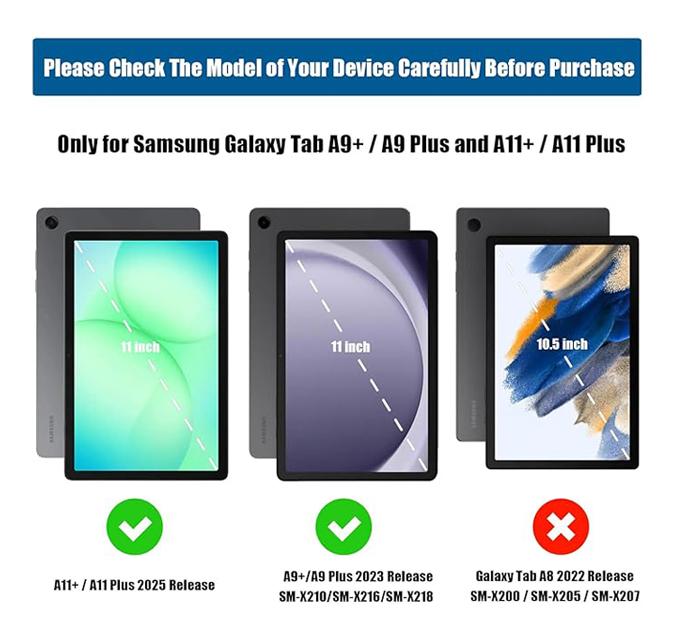Case for Samsung Galaxy Tab A11+ Plus 2026/ A9 Plus 11in 2023 Durable Shockproof Lightweight Handle Stand Cute Protective Cover