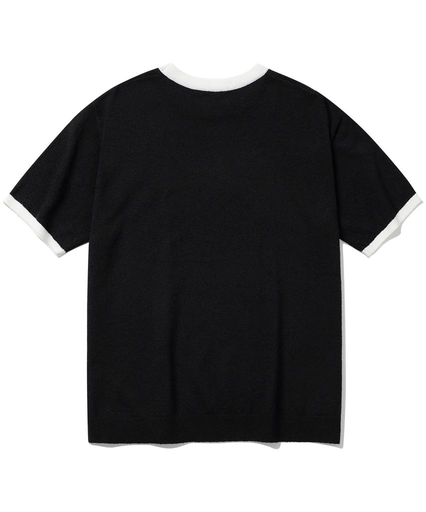 GRAYBLVD Aras Ringer Knit Short Sleeve Gkbst33 (Black)