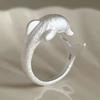 925 Silver Flower Lace Ring Korean Fashion Opening Inlaid CZ Adjustable Rings Valentine's Day Gift
