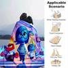 1 шт. Двусторонняя печатная одеяло - Мягкое, всесезонное покрывало для гостиной, спальни, персонализированный подарок с очаровательным мультяшным дизайном