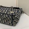 [Pre-Owned] Camp Classic Monogram Embroidered Vintage College Style Canvas Shoulder Bag - Excellent #10G55ZF