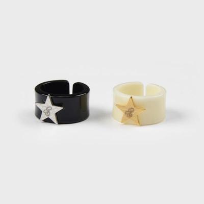Набор колец Eireve ЧЕРНО-БЕЛЫЕ ЗВЕЗДЫ (2PCS)