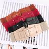 Fashion Vintage Leather Waist Belt For Women With Button Buckle For Casual Wear