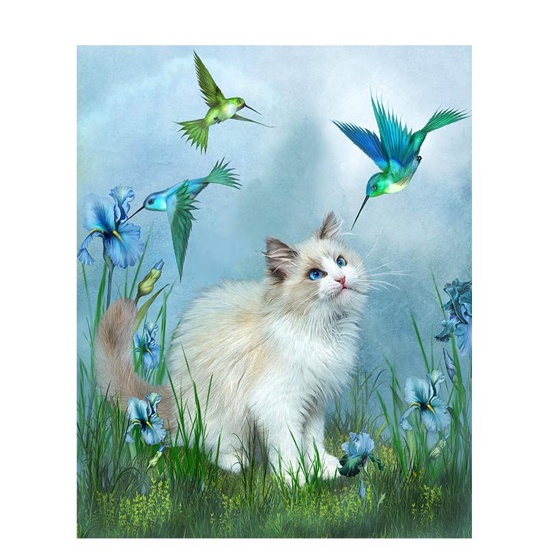 5D Diy Алмазная вышивка животное полная круглая алмазная живопись кошка Алмазная мозаика вышивка крестом подарок ручной работы