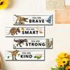 4Pcs Wooden Dinosaur Hanging Doorplate Creative Wall Signage Wall Decoration Door Pendant  Home