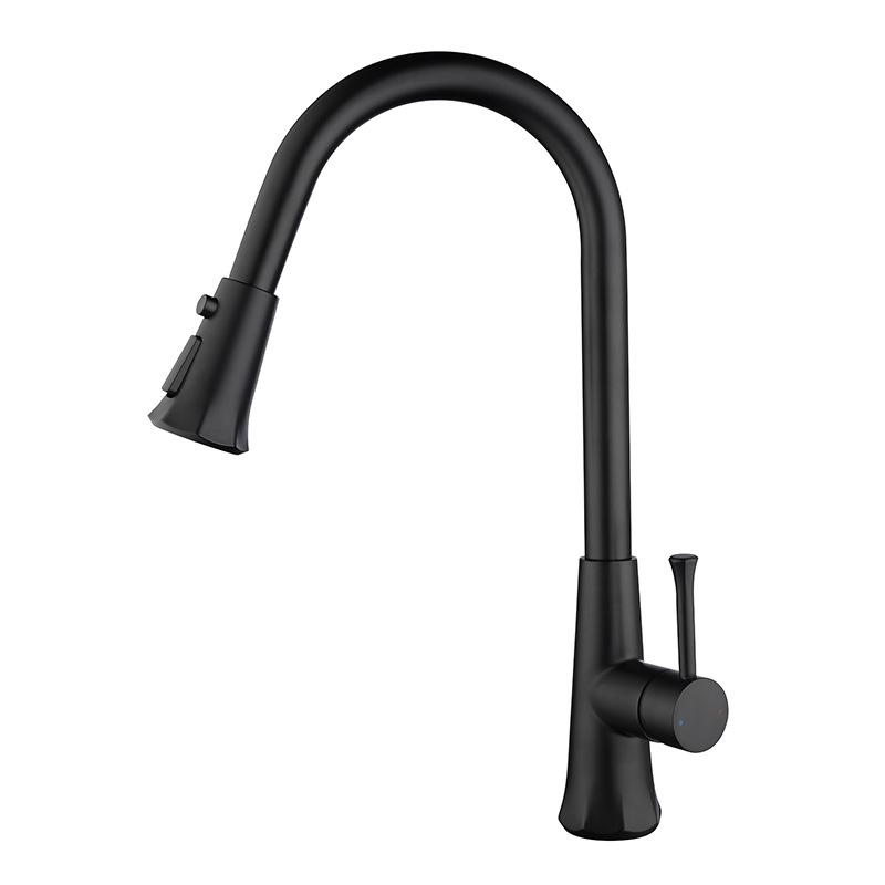 Tuqiu выдвижной кухонный смеситель черный однорычажный кухонный смеситель одно отверстие вращающийся смеситель для воды смеситель кухонный кран
