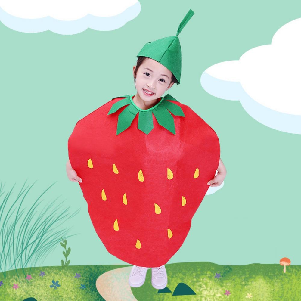 Performance Stage Children Cosplay Costume Pumpkin Cloak Performance Suit Fruit Veggie Costume Boy
