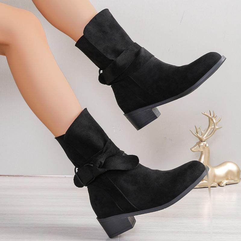 Sewing Ankle Modern Boots Square Heel Slip-on Ladies Shoes On Sale  Brand Spring/autumn Square Toe Low Heel Women's Boots