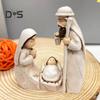 Christmas Nativity Ornament Resin Holy Family Figurine Mantel Shelf Tabletop Decoration Holiday Gift for Christians