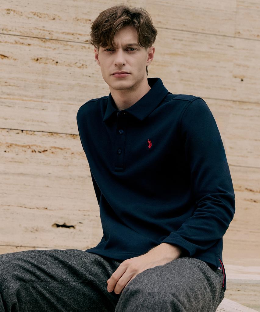 USPOLOASSN Brushed Collar T-Shirt_Deep Navy