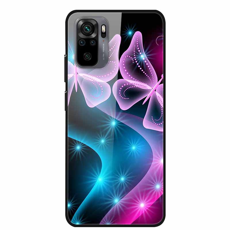 Закаленное Стекло Чехол для Redmi Note 10 Pro Чехол Жесткий Чехол для Xiaomi Redmi Note10 5G Чехол для Телефона Note10 Pro Fundas Бампер из ТПУ