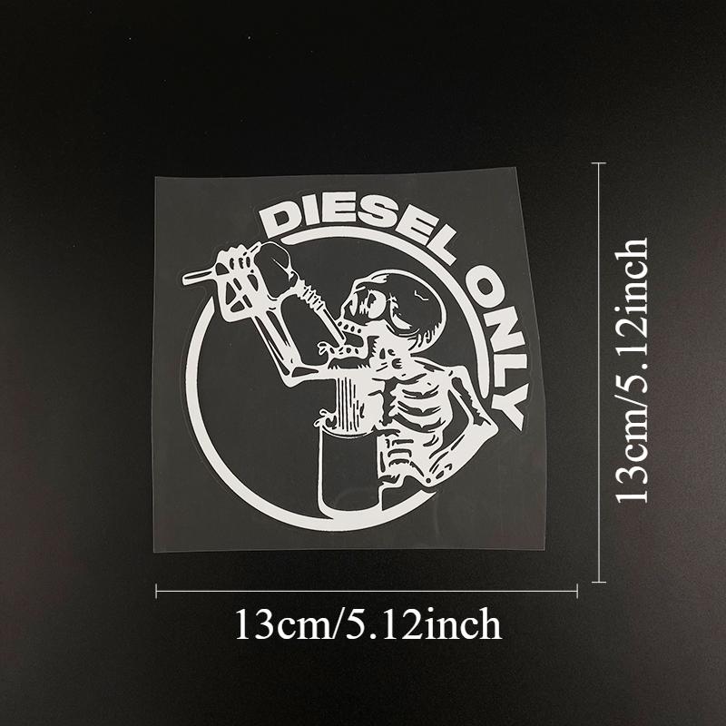 1 шт., только для дизельного топлива, скелет, пьющий, наклейки на автомобиль, водонепроницаемая крышка топливного бака для бензина, прочные виниловые наклейки, украшение в виде черепа