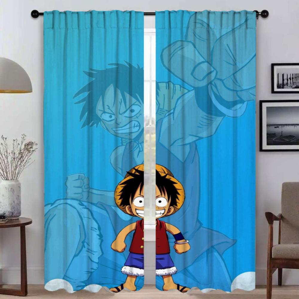 Плотные шторы для комнаты, 2 панели, O-One-pieceS, шторы для детской комнаты, украшения на Хэллоуин, перегородка, тюль для спальни, дома